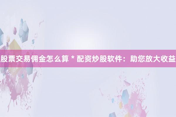 股票交易佣金怎么算 * 配资炒股软件：助您放大收益