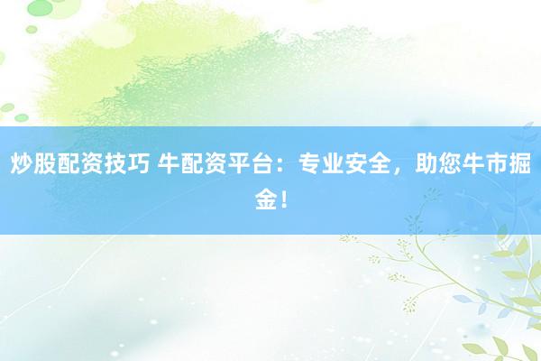 炒股配资技巧 牛配资平台：专业安全，助您牛市掘金！