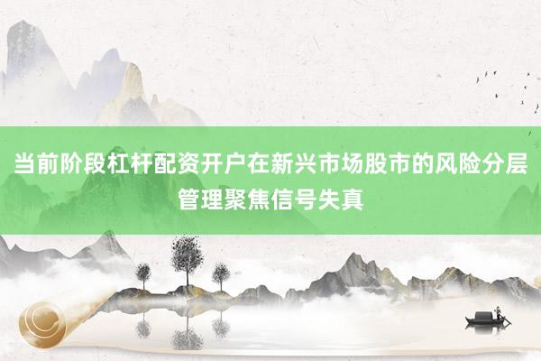 当前阶段杠杆配资开户在新兴市场股市的风险分层管理聚焦信号失真