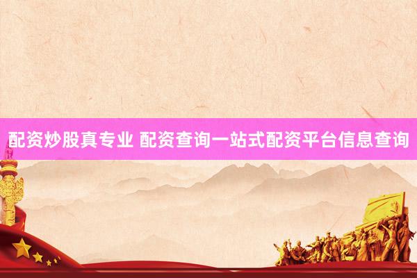 配资炒股真专业 配资查询一站式配资平台信息查询