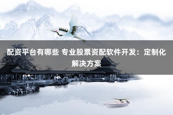配资平台有哪些 专业股票资配软件开发：定制化解决方案